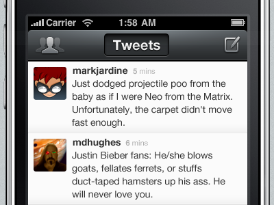 Beak for iPhone: Updated Timeline UI beak iphone twitter ui