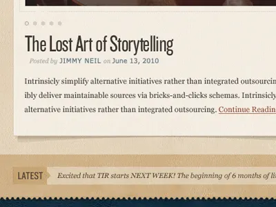 Storytelling Site paper perforated shadow slideshow texture twitter warm