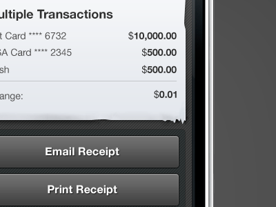 Receipt buttons iphone numbers textures