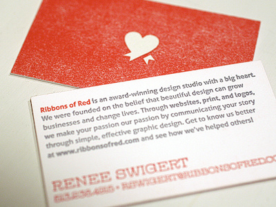 ROR Letterpress Business Cards bussiness card heart letterpress red