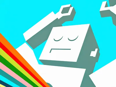 Color The City Happy colors illustration rainbow robot simple vivid