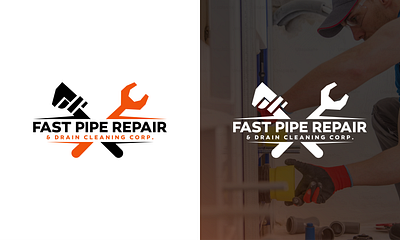 Fast Pipe Repair & Drain Cleaning Corp Logo design app branding design graphic design illustration logo typography vector