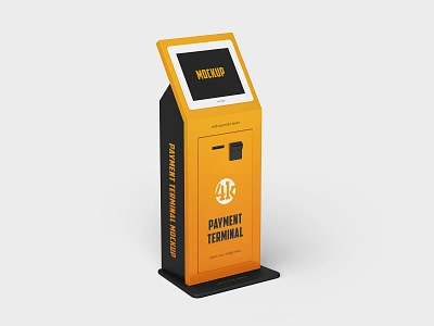 Payment Terminal atm bank card cash checkout credit card display finance machine mockup mockups pay payment pos screen sensor service stand terminal transaction