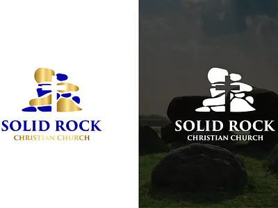 Solid Rock Christian Church Logo Design app branding design graphic design illustration logo typography vector