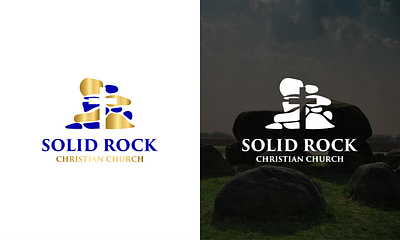 Solid Rock Christian Church Logo Design app branding design graphic design illustration logo typography vector