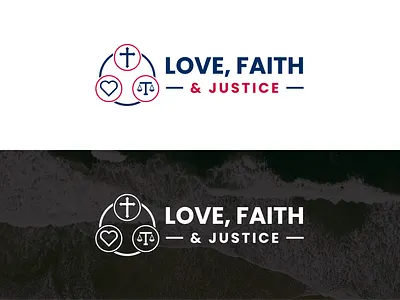 Love Faith & Justice Logo Design app branding design graphic design illustration logo typography vector