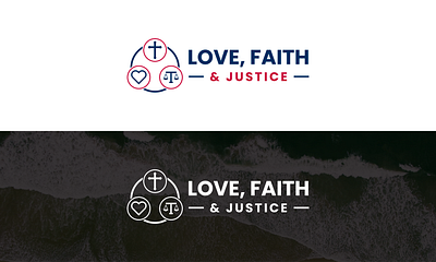 Love Faith & Justice Logo Design app branding design graphic design illustration logo typography vector