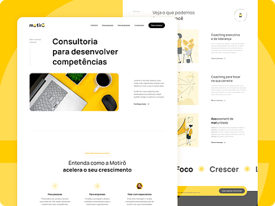 Motirõ - UI Design for Yellow Website business coaching design interface leadership modern ui uidesign ux yellow website