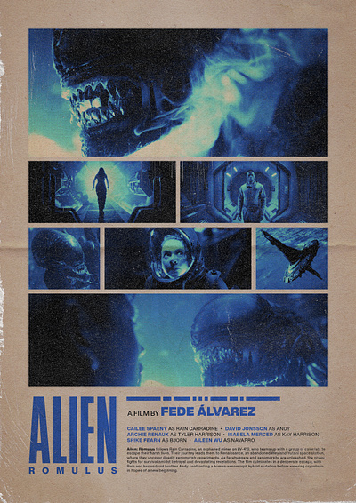 Movie Poster Design: Alien Romulus alien alien poster design layout design movie poster movie poster design poster poster design retro retro design