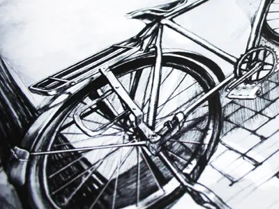Bicycle bicycle drawing illustration ink pen