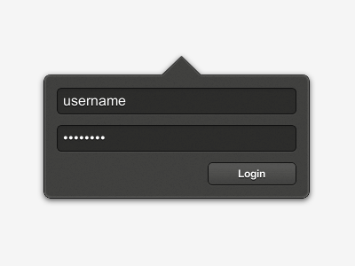 Login Popover dark hud login noise popover