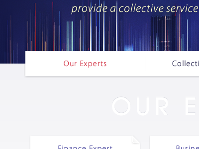 Experts navigation purple website