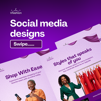 Social media designs for Vfashion fashion brand graphic design social media designs social media graphics visual communication