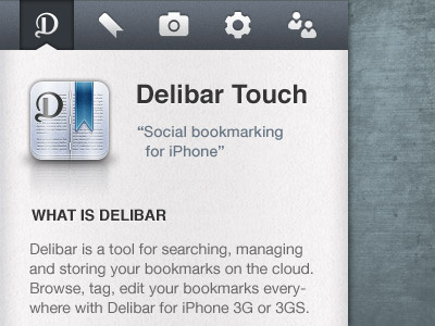 Delitouch mobile website iphone mobile navigation texture website