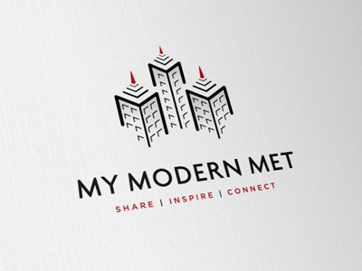 My Modern Met Logo [Final] black branding buildings icon identity logo design logos red sans serif