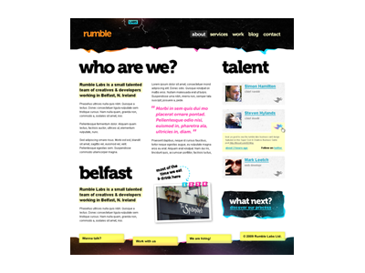 Rumble Labs Concept black concept rumblelabs website white