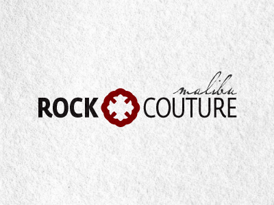 RockCouture Logo black condensed logo logo design red typography