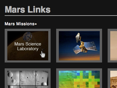 Mars Links Page Rollover black links web design