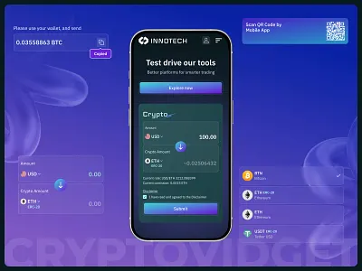 Innotech — Crypto Widget binance bitcoin blockchain business solutions crm crypro exchange crypto cryptodesign cryptosolutions cryptotech digital trade ethereum fintech forex investment product design trade opportunities trade platform ui ux web3