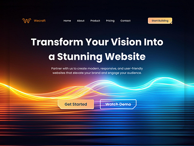 Wecraft Landing Page animation app art branding build design icon illustration modern responsive website website builder