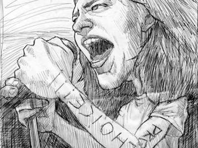 Eddie Vedder sketch caricature drawing pearl jam