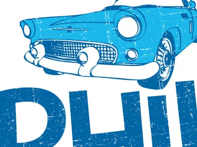 56 T-Bird burbank car illustration t bird t shirt thunderbird type