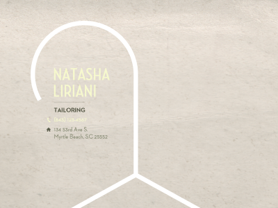 Tailoring business card grandma hanger neutraface print