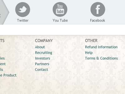 Footer Love footer design social media icons texture