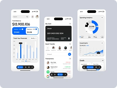 ZWallet - Finance App app app design chart clean design finance finance app fintech income minimalist mobile design modern money saving spending ui uiux