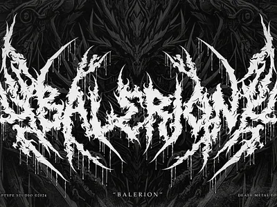 Balerion | The Ultimate Death Metal Font album music black black metal black metal font blackletter dark death metal dragon halloween horror rock album scary