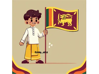 Sri Lanka Independence Day Illustration background boy cartoon celebration ceremony character children culture day event festival flag heritage independence national parade patriotism pride symbol traditional