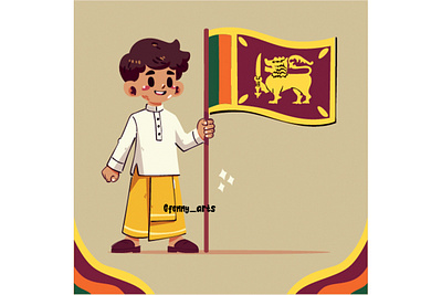 Sri Lanka Independence Day Illustration background boy cartoon celebration ceremony character children culture day event festival flag heritage independence national parade patriotism pride symbol traditional