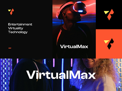 VirtualMax ai branding character design entertainment graphic design icon logo symbol tech v vector virtual virtuality visualidentity visuallogo visualmark vlogo