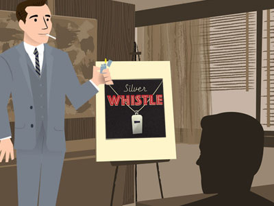 Presenting The Silver Whistle mad men retro whistle