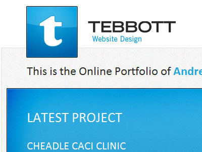 Tebbott blue freelance gradient grey logo portfolio web design website