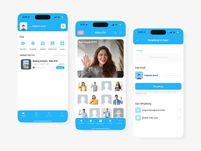 Temu - Video Conferencing Mobile Apps apps branding calendar clean conference conferencing design figma iphone meeting minimalist mobile ui ux video white