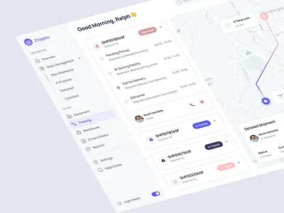 Zhippes - Tracking Dashboard branding clean dashboard delivery design location maps minimalist modern package pickup shipment shipping tracking ui ux website