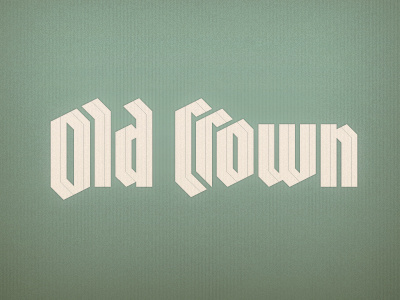 Old Crown beer blackletter brewery custom green logo tan type typography