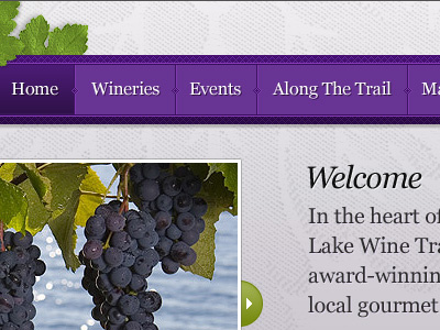 Wine Trail Website - Navigation expanded design dwaiter interface ux website