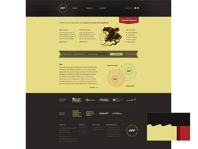 Working on a redesign of the PPF website ppf red vintage yellow