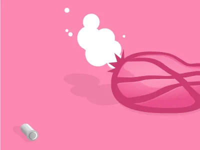 Cheap Shot ball bullet deflate dribbble logo pink popped shell shot