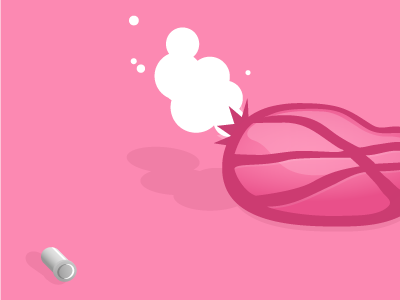 Cheap Shot ball bullet deflate dribbble logo pink popped shell shot