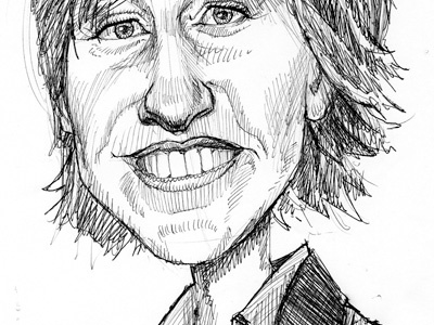 Degeneres Sketch caricature drawing ellen degeneres