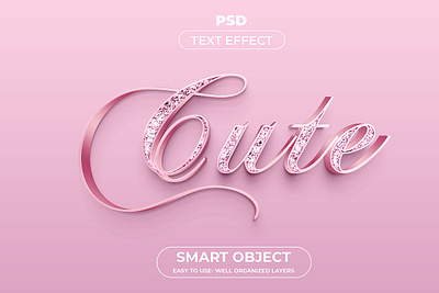 Cute'' Editable PSD Text Effect Style 3d action cute cute 3d text effect cute editable text effect cute text effect effect photoshopt 3d text psd psd cute 3d text psd text style