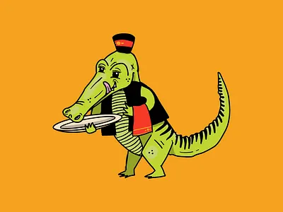 Gatorade alligator character gator hospitality hotel illustration waiter