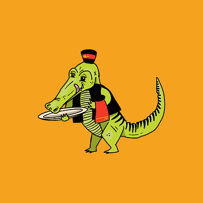 Gatorade alligator character gator hospitality hotel illustration waiter