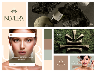 NUVERA - Skincare Branding | Orbix Studio beauty products brand guidelines brand identity branding business cosmetics brand face care glamour haircare identity logo logo design makeup marketing motion graphics orbix studio packaging serum treatment