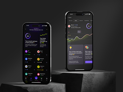 Perfeqt - Wellness App Redesign dark theme illustration ios app design mobile app ui uiux wellness