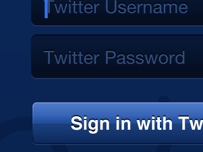 Retina Login button iphone login twitter