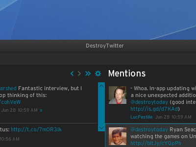 DestroyTwitter menu icon application icon twitter ui